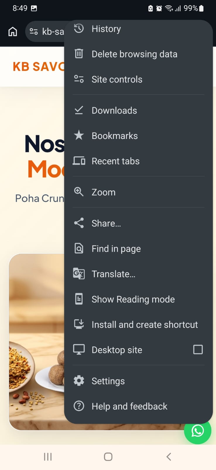 Step 2: Select Install and create shortcut option